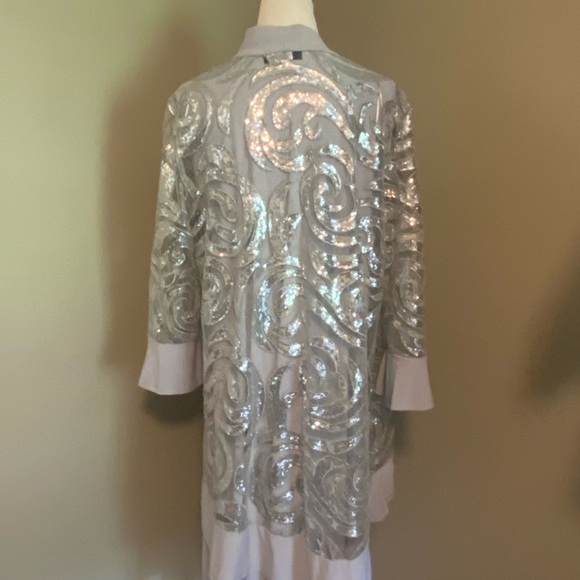 R&M Richards Shimmering Silver Tank Dress & Jacket - Picture 7 of 10